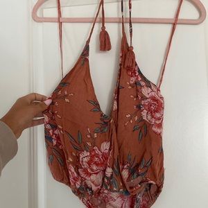 rusty red billabong floral tank